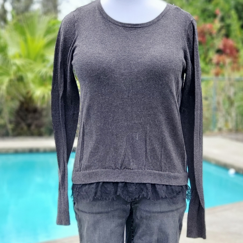 Victoria's Secret long sleeve  lace hemp top sz Sm - Picture 14 of 15
